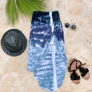 Tie Dye Skirt with Knot Detail by Sugarcloth